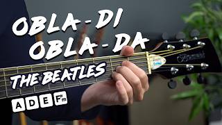 The Beatles  ObLaDi ObLaDa guitar lesson  EASY chords mostly [upl. by Onitnerolf]