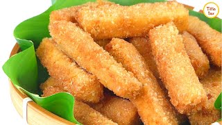 Crispy Eggplant FingersFried Eggplant sticks Recipe by Tiffin Box  Brinjal FryEasy Snacks Recipe [upl. by Meehyrb839]