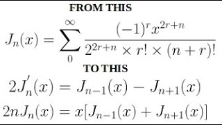 Recurrent relation of the Bessels function [upl. by Vona]