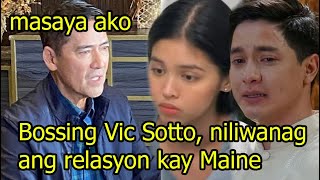 Bossing Vic Sotto niliwanag ang relasyon kay Maine Mendoza  Alden Richards [upl. by Ennahgem710]