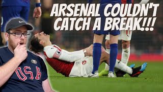 AMERICAN FOOTBALL FAN REACTS TO Hector Bellerins ACL INJURY IS ARSENAL CURSED [upl. by Accebber]