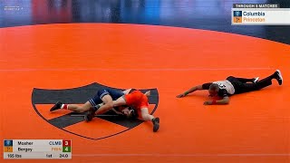 165lbs Blaine Bergey Princeton vs Kyle Mosher Columbia [upl. by Htyderem]