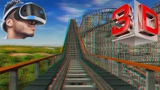 3D  RCT3  Dominator 3D anaglyph Roller Coaster RedCyan Glasses Stereo [upl. by Obau]