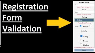 Registration Form Validation  Simple Validation for Student Activity form in React js In hindi [upl. by Leiva986]