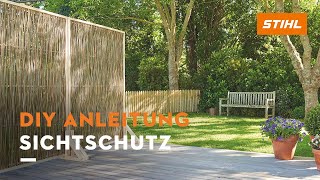 Mobilen Sichtschutz für Garten oder Balkon bauen  DIY Anleitung [upl. by Assillam]