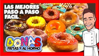 DONAS FRITAS Y AL HORNO 🍩💥🔥🔺 LOS BARONI  FRIED AND BAKED DONUTS 💪👨🏼‍🍳 cursos pastelería online [upl. by Westbrook]