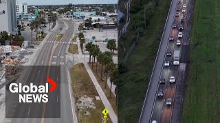 Hurricane Milton Drone shows empty streets evacuations as Florida braces for monster storm [upl. by Hbahsur185]