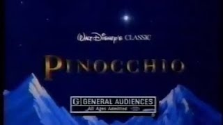 Pinocchio rerelease commercial 1992 [upl. by Ayoras]