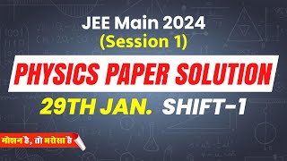 JEE Main 2024 First Attempt Video Solution Physics 29th Jan Morning Shift  Motion JEE jee2024 [upl. by Hedi]