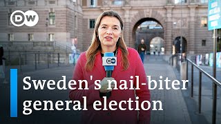 Rightwing bloc has razorthin lead in Swedens general election  DW News [upl. by Eannaj]