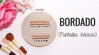 BORDADOS A MANO  6 PUNTOS BÁSICOS [upl. by Aitram]