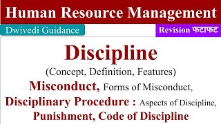 Discipline in HRM Disciplinary Procedure Punishment Code of Discipline Misconduct hrm class [upl. by Oretos330]