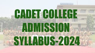 Cadet College Admission 2024 New Syllabus [upl. by Bilski286]