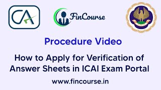 Procedure  How to Apply for Reverification of CA Exam papers in ICAI Exam Portal  FinCourse [upl. by Philbin]