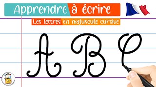 Apprendre À Écrire Les Lettres De LAlphabet En Majuscule Cursive  Apprendre À Tracer Les Lettres [upl. by Ehcnalb320]