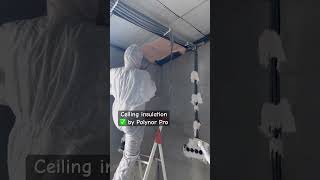 Ceiling insulating by innovative single component spray polyurethane heat insulation Polynor [upl. by Eednil]