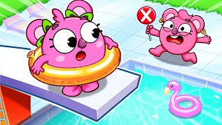 Safety Rules In the Pool 💦 Waterpark for Kids Kids Songs 🐱🐨🐰🦁 And Nursery Rhymes by Baby Zoo [upl. by Nytram]