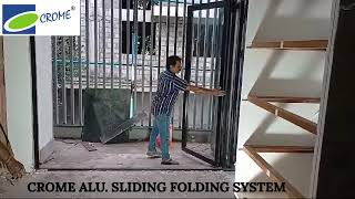 CROME ALUSLIDING FOLDING OPENING 1 SIDEbifolddoorsbifoldingdoorsbifolddoorbifoldaluminiumdoors [upl. by Lundin]