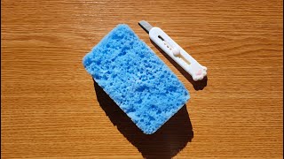 Soapywet sponge slicing amp ripping  ripping the other layer off WATCH IN HD [upl. by Daahsar]