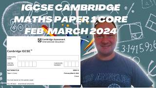 iGCSE Cambridge Maths Paper 1 Core FebMarch 2024 igcsemaths maths cambridgemathematics igcse [upl. by Sherr]