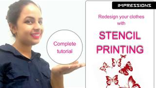 STENCIL PRINTING Re design your dress tutorial  Easy technique to print anything  In Hindi [upl. by Geddes539]