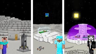 Minecraft MOON BASE CHALLENGE 🚀🌚  Noob vs Pro vs Hacker in Minecraft [upl. by Nart]