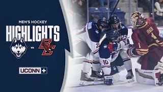 HIGHLIGHTS  UConn Mens Hockey Upsets 2 Boston College in Hockey East Thriller [upl. by Harriette]