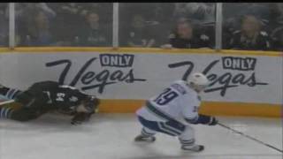 Keith Ballard hip check on Jamie McGinn [upl. by Ecal]