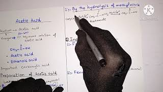 Acetic acid  Chapter 13  Class 12  Chemistry FSc [upl. by Neeli426]