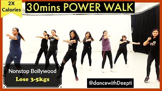 30mins DAILY  POWER WALK  Bollywood Dance Workout  Easy Exercise to Lose weight 35kgs [upl. by Malloch]