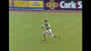 WILD CONOR COUNIHAN TACKLE SOFTENS PAT SPILLANES COUGH  CORK V KERRY  1985 MUNSTER FOOTBALL FINAL [upl. by Enneiluj]