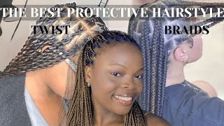 THE BEST PROTECTIVE HAIRSTYLE FOR HAIR GROWTH  BRAIDS VS TWIST [upl. by Melinde]