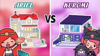 Aesthetic Neat Street Apartment 😍 KUROMI vs ARIEL ♥️ Toca Boca House Ideas  Toca Life World [upl. by Kipp]