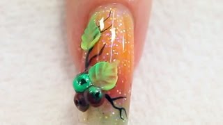 Dégradé de Couleur et Fruit en 3D sur Ongle Acrylique Tutoriel par Naio Nails [upl. by Ahsekram471]