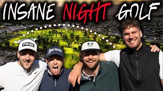 We challenged 3 PROFESSIONALS to a NIGHT GOLF MATCH [upl. by Inttirb]