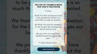 Prayer of Thankfulness for Gods Provision [upl. by Fiel722]