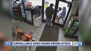 Surveillance video shows katana attack You chopped my ear off [upl. by Karlise]