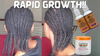 HOW TO GROW YOUR HAIR WHILE ON CORNROWS  THE BEST CORNROW ROUTINE EVERR [upl. by Etnoval]