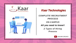 Kaar Technologies Latest Recruitment Process  On Campus  From Batch 2024 [upl. by Janette]