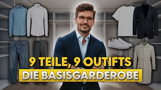 9 Kleidungsstücke 9 Outfits Die Basisgarderobe  Stylingtipps für Männer [upl. by Cowey]