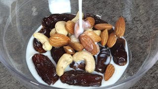 Add milk into dates and nuts you will be surprised with the result [upl. by Clance]