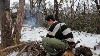 snow camping in deep Himalaya forest relaxing camping 🏕️ [upl. by Burgess]