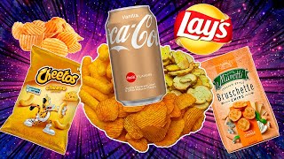 ASMR Chips Unpacking Lays CocaCola Bruschette Cheetos  Filling Platter [upl. by Meek]