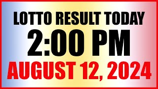 Lotto Result Today 2pm August 12 2024 Swertres Ez2 Pcso [upl. by Mhoj]