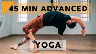 45 Minute Advanced Yoga for Strength and Awareness [upl. by Nadnal556]