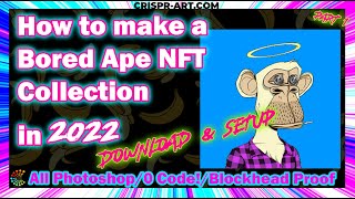 🐒 How to make a Bored Ape NFT Collection pt 1  PHOTOSHOP NFT GENERATOR  FREE PSD File Included [upl. by Horn]