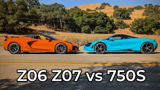 2023 Chevrolet Corvette C8 Z06 vs 2024 McLaren 750S  Head to Head Review [upl. by Nytram]