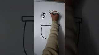 Amazing flower pot drawing tutorial video for beginners viralvideodrawing art [upl. by Eelyr341]