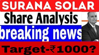 Surana Solar share analysis  Surana Solar next target  Multibagger Stocks [upl. by Sinoda39]