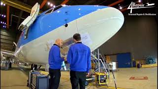 B 737 Max section 41 doubler fuselage skin repair TIMELAPSE [upl. by Kylila]